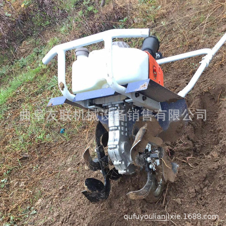 手推式翻地松土机 菜地田园除草旋耕锄地机 菜地果园轻便锄地机64
