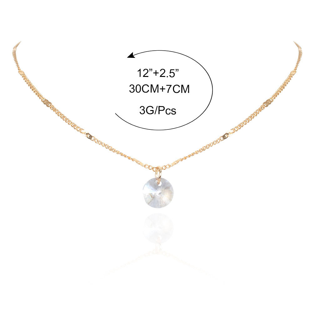 European And American Popular Creative Single-layer Clavicle Necklace White Crystal Pendant Cross-border Women's Necklace 15170 display picture 1