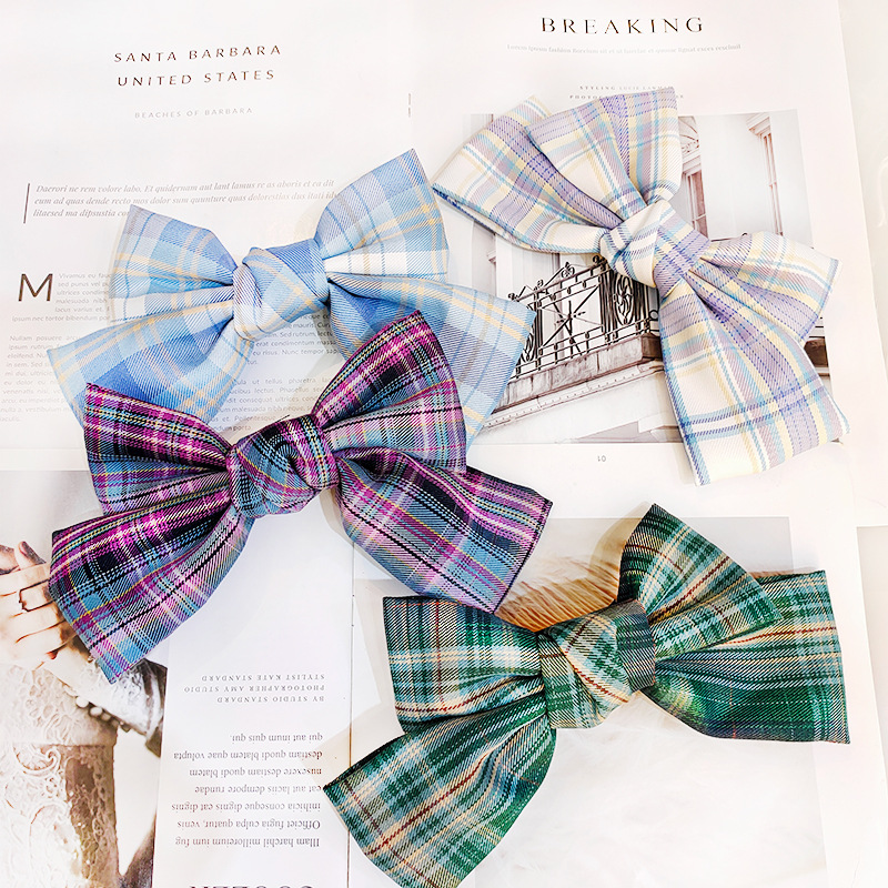 Korean Version Of The College Style High-end Plaid Fabric Hairpin Wild Cute Soft Sister Bow Hairpin Jk Uniform Accessories Female display picture 13