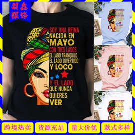 2020亚马逊 wish 欧美跨境 MAOY女人头巾印花短袖t恤 速卖通 eBay