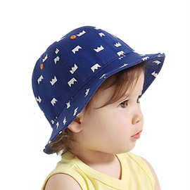 韩版新款皇冠童帽纯棉太阳帽渔夫帽盆帽遮阳帽夏季帽bucket hat