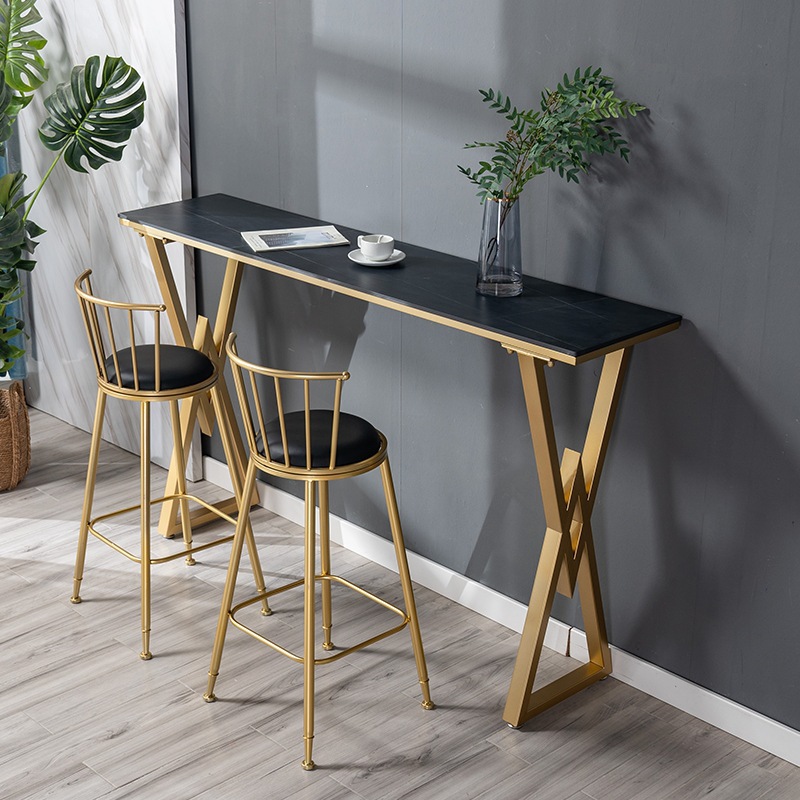 Modern rock plate marble bar table creative home wall-mounted high bar milk tea shop bar table and chair