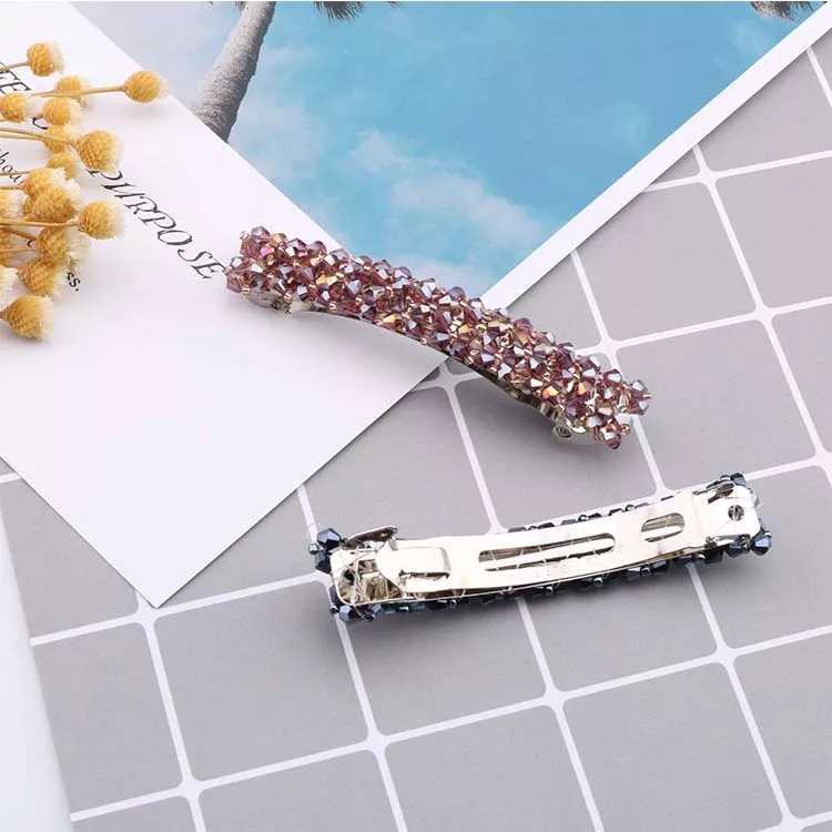 Sweet Solid Color Alloy Rhinestone Hair Clip 1 Piece4