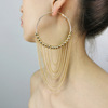 Long universal metal earrings with tassels, chain, European style, wholesale