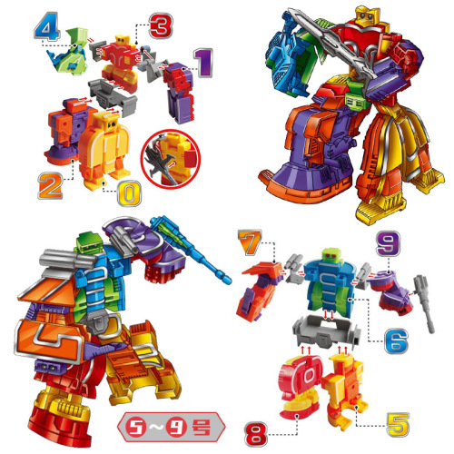 Children's educational transforming robot creative digital letter symbol transforming robot parent-child interactive toy