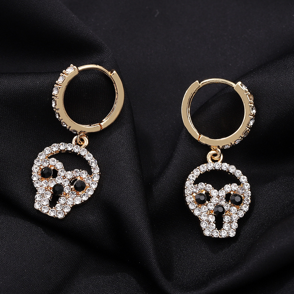 Pendientes De Diamantes De Terror Divertido Con Cabeza De Fantasma De Halloween display picture 11