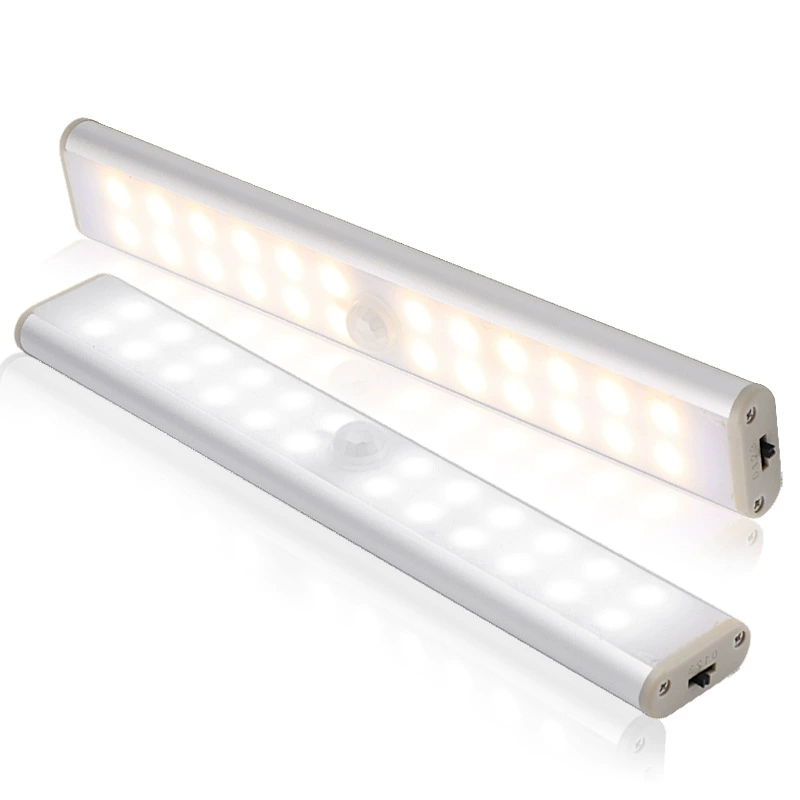 Smart physiological induction two-color night light charging, LED lights, battery for wardrobe, interior lighting, human sensor