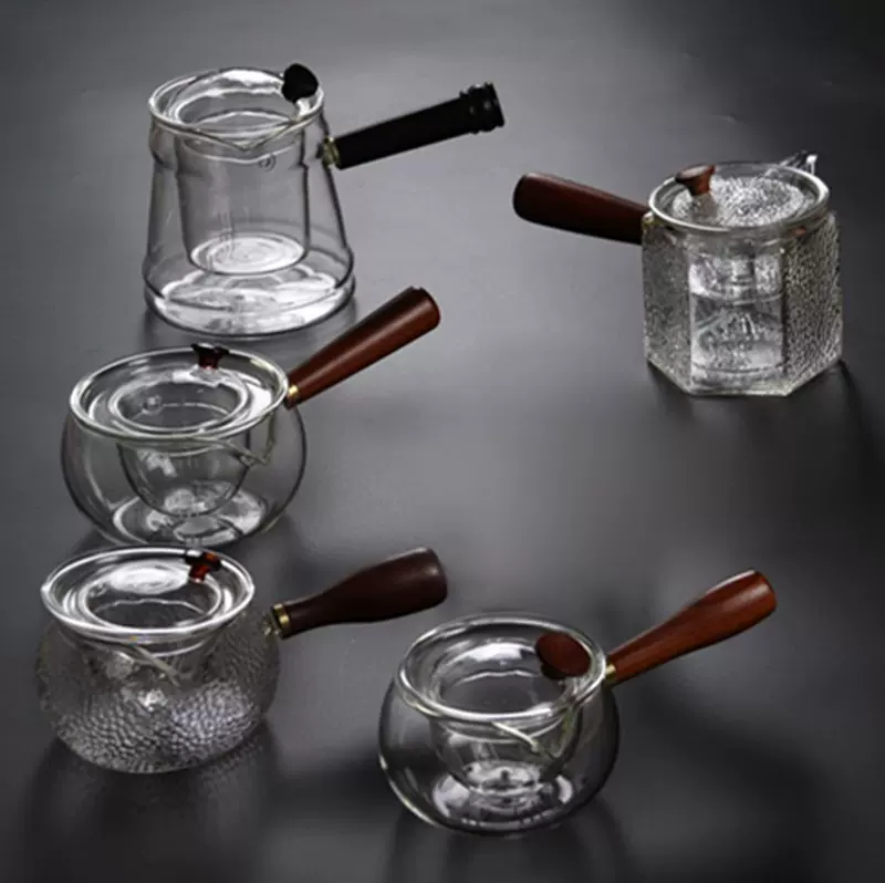 厂家批发侧把蒸煮茶壶玻璃煮茶器耐热小青柑泡茶壶功夫茶壶套装