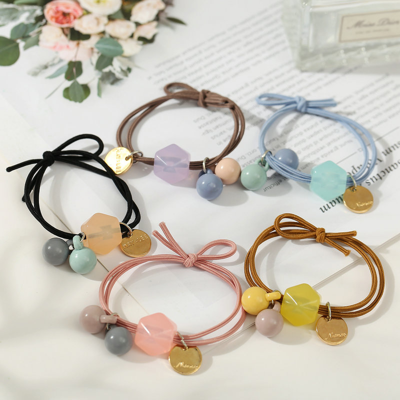 Korean Girls Fashion Candy Color Rubber Band Headdress Hair Tie display picture 2