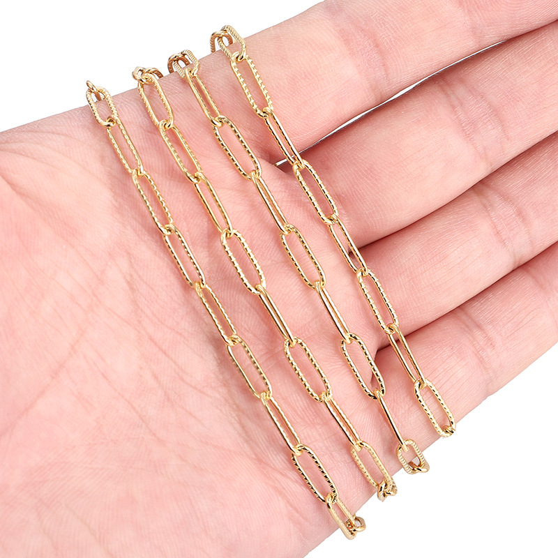 304 Stainless Steel Material Solid Color Pattern 1 Roll 1*4*12mm 304 Stainless Steel Solid Color Chain