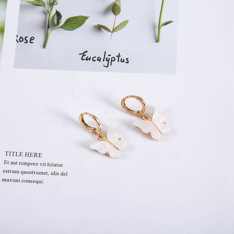 Butterfly S925 Silver Needle Fashion Acetate Edition Alloy Stud Earrings display picture 8