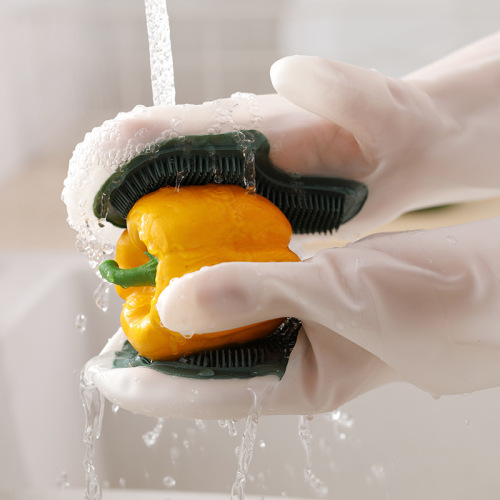 Cross-border Magic Brush Gloves Dishwashing Brush Housework Gloves Insulated Kitchen Silicone Laundry Gloves