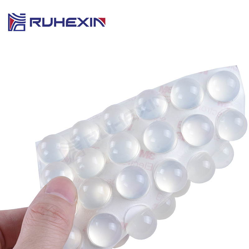 供应16*8半球形玻璃胶粒 电器 家具 吊柜防碰胶粒 防滑硅胶垫