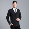 Cardigan man Spring and autumn payment dad sweater Cardigan keep warm Single row Button Sweater jacket coat 9081