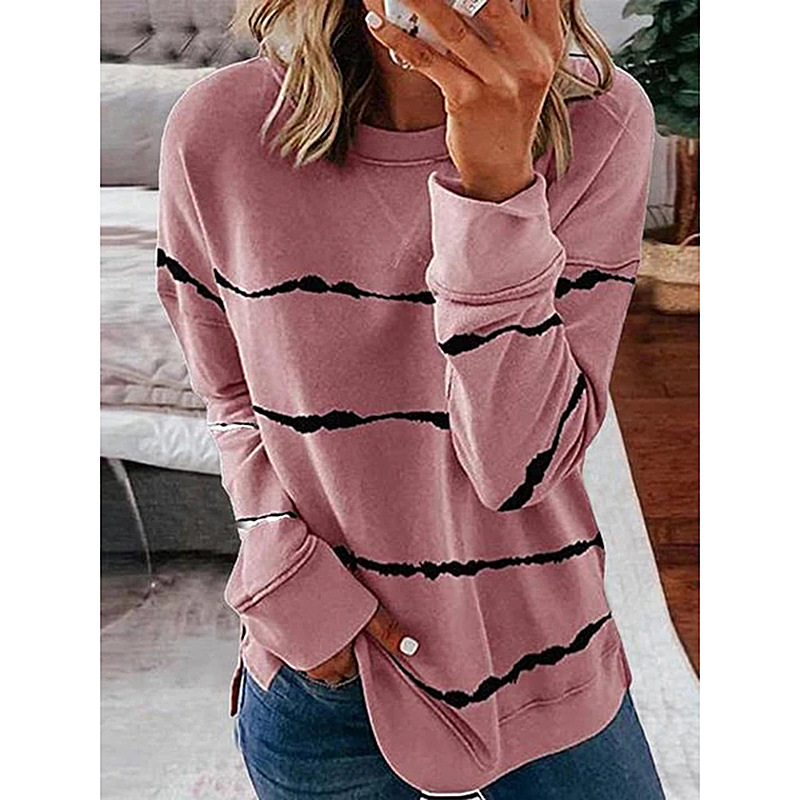 printing round neck long sleeve ladies T-shirt NSKX5944