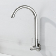 304不锈钢入墙单冷厨房洗菜盆水龙头 混水阀卫浴厨卫360旋转