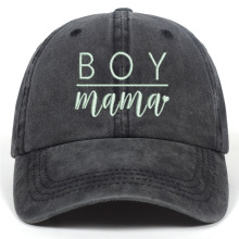 亚马逊爆款 水洗棉BOY MOM刺绣棒球帽 棉鸭舌帽 爸爸帽嘻哈帽子