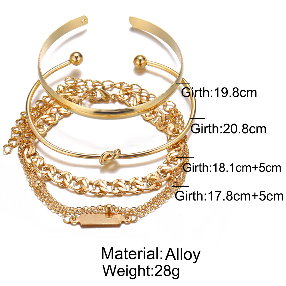 New Jewelry Creative Simple Chain Ring Bracelet Set 5 Piece Set Wholesale Nihaojewelry display picture 1