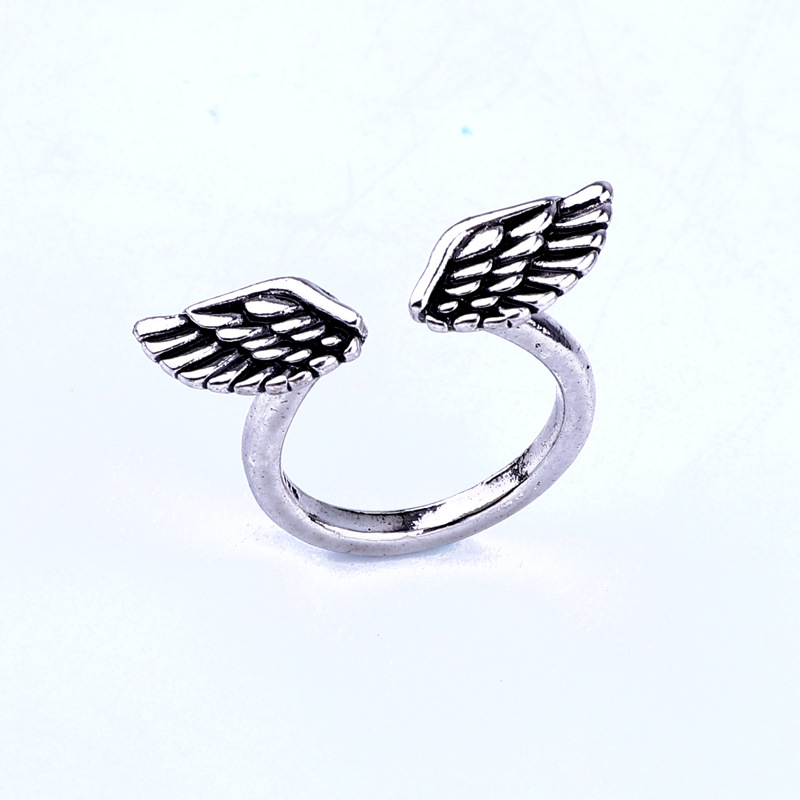 Korean Retro Wings Opening Adjustable Ring display picture 6