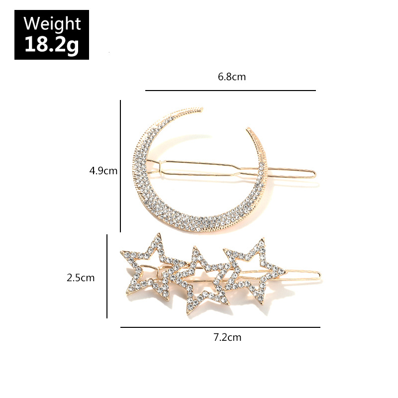 Simple Retro Geometric Micro Diamonds Stars Hairpin Set display picture 2