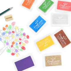 彩色凹腰印泥印台 兒童創意塗鴉手指畫印泥diy橡皮章手賬簽到印台