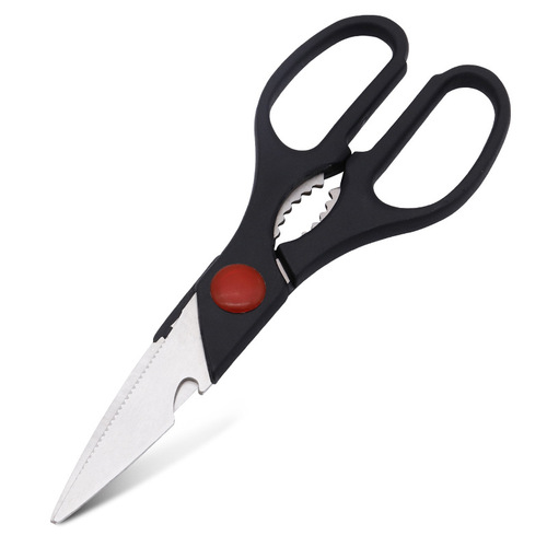 Manufacturer wholesale stainless steel 9140 kitchen scissors, walnut clipping bottle cap scissors, kitchen multi-purpose scissors