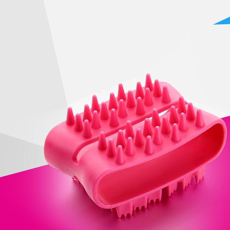 头部按摩器 洗头经络刷 洗澡头皮 双面按摩 环保软胶|ru
