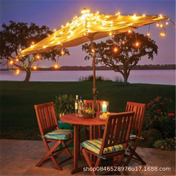 现货户外LED伞灯防水电池盒遥控太阳伞灯节日装饰彩灯帐篷灯串-阿里巴巴
