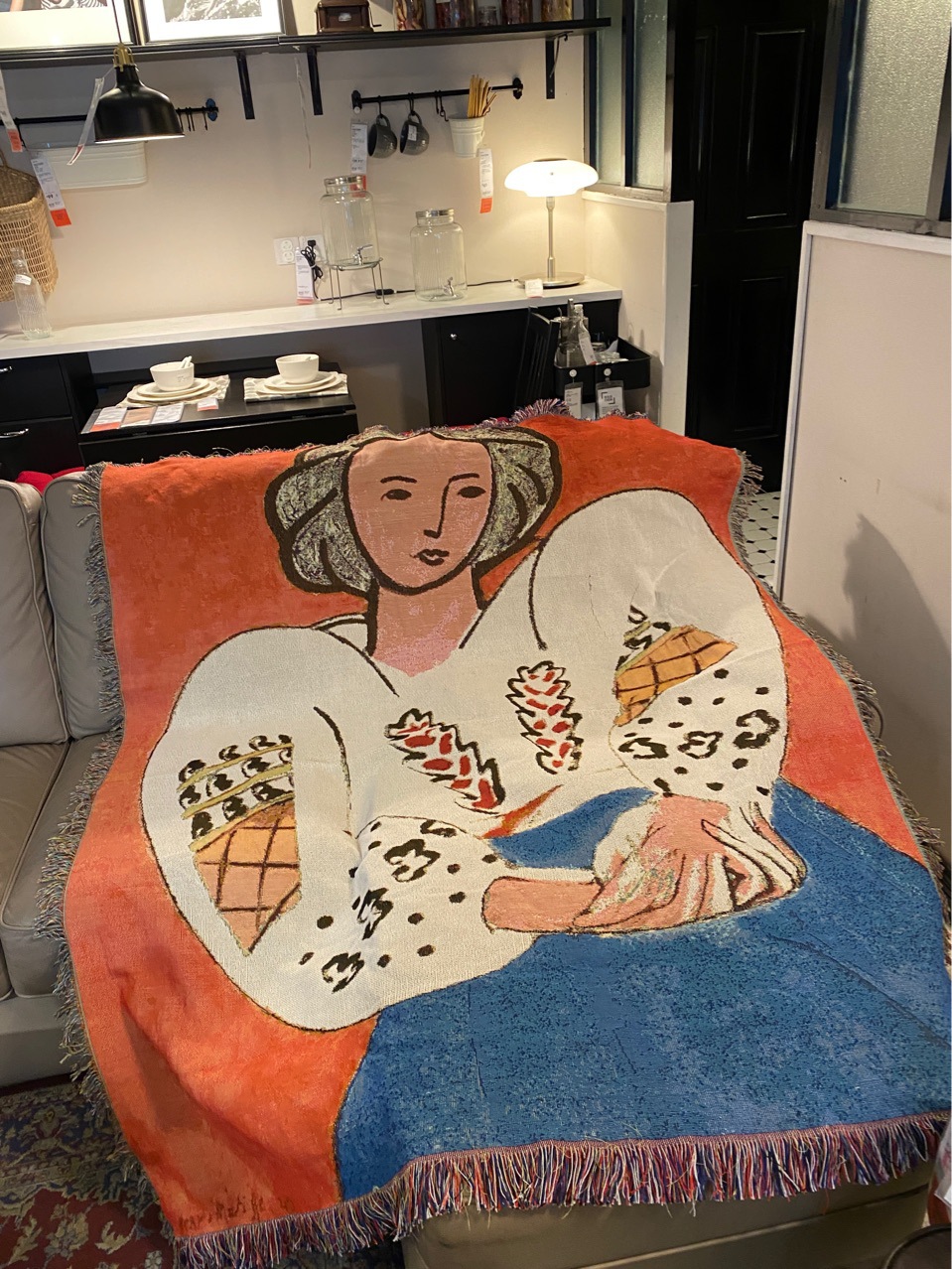 1KG Matisse sweater Women's sofa blanket Sofa towel French painter_voghion.com