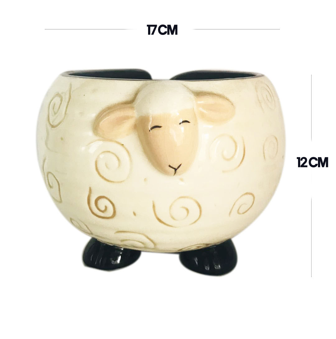 Transfronterizo americano Lindo ovejas de cerámica forma animal bola de lana de almacenamiento Tazón de almacenamiento clave de almacenamiento pasillo de almacenamiento en el hogar