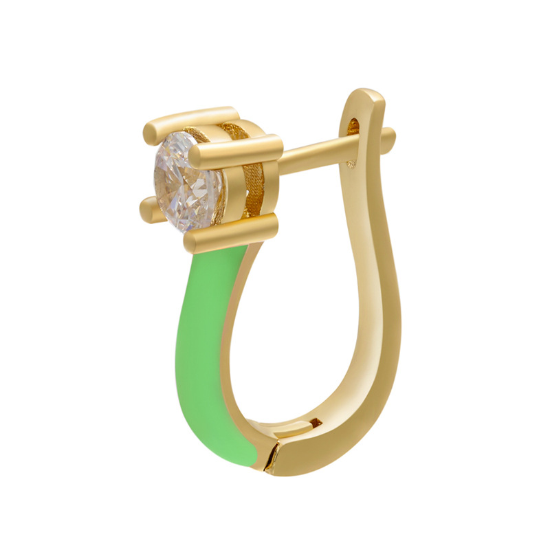 Retro U-shape Zircon Copper Ear Buckle Wholesale Nihaojewelry display picture 5