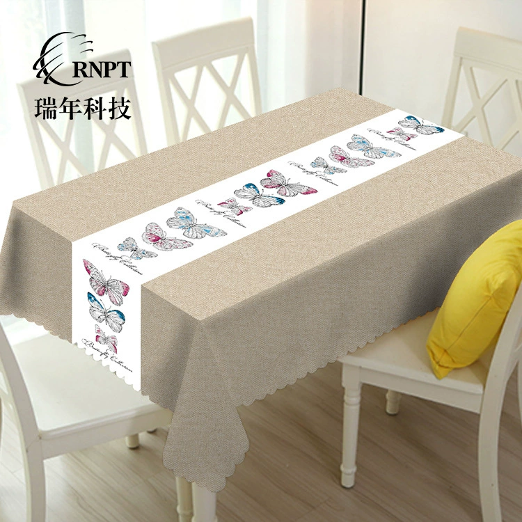 RNPT Ruinan [оптовая продажа производителя] хаки бабочка принт простой скатерть водонепроницаемая маслостойкая ПВХ скатерть