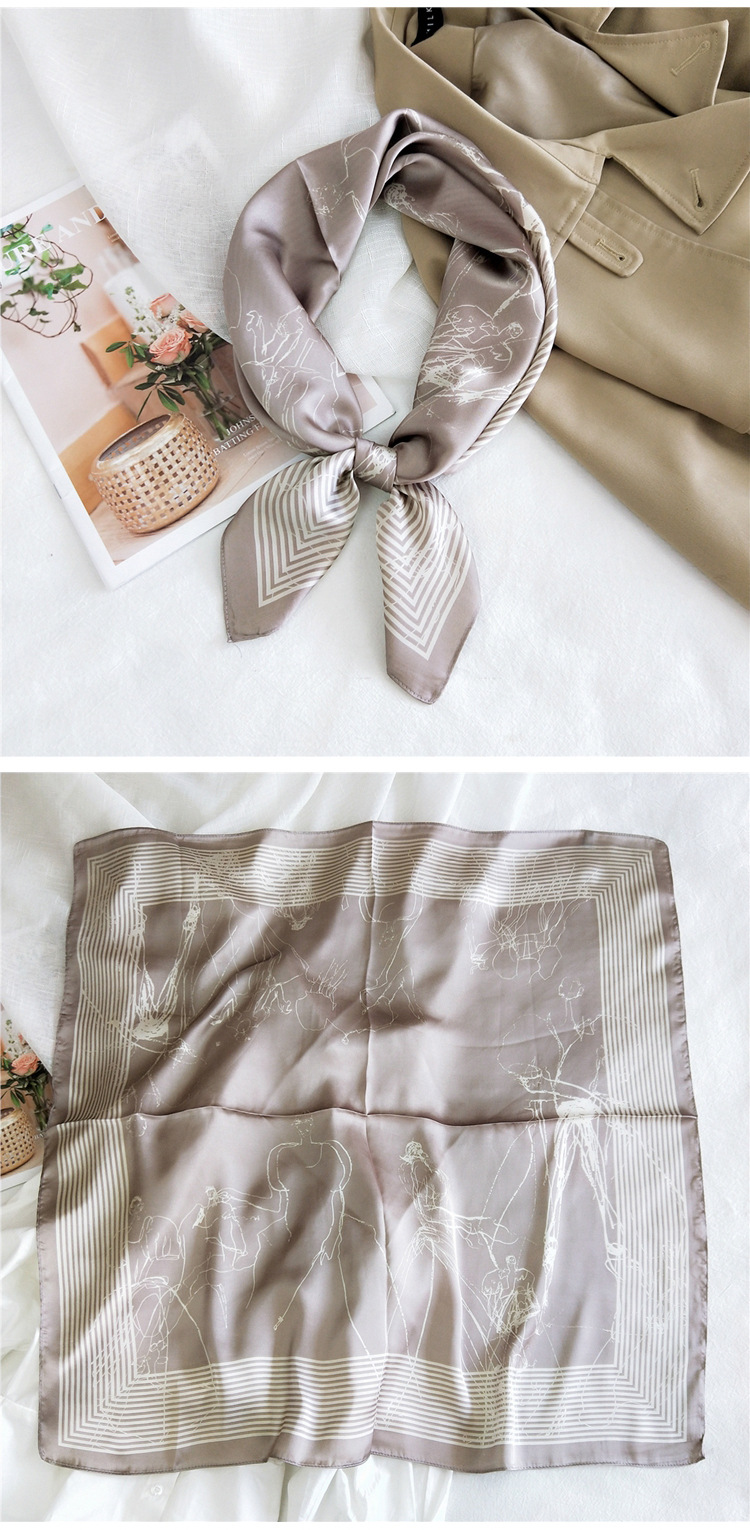 Small Square Silk Fashion Scarf display picture 30