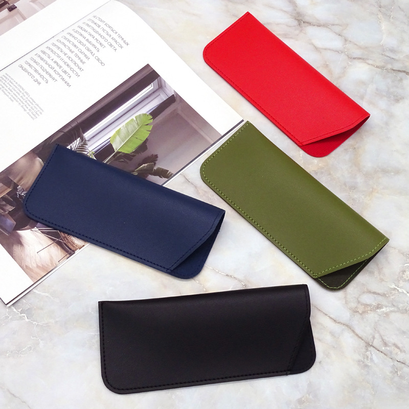 New Thickened Leather Opening Sunglasses Bag Reading Glasses Leather Case Dustproof Storage Bag Portable Diagonal Pocket display picture 5