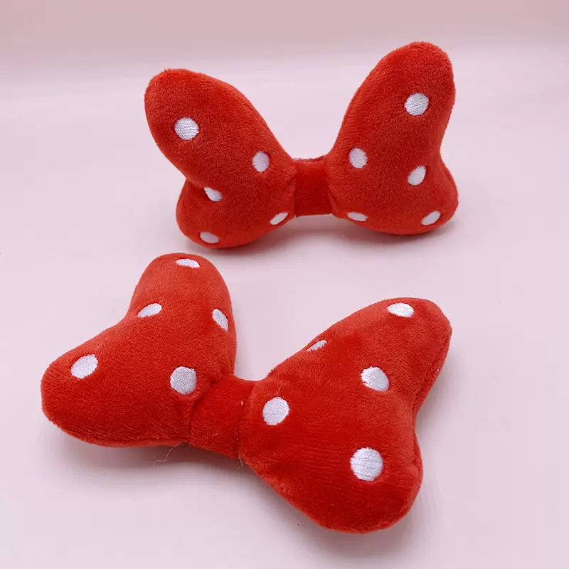 厂家批发 DIY手工立体充棉米奇波点蝴蝶结面包结儿童鞋袜发饰材料
