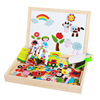 Wooden drawing board, intellectual brainteaser, toy, magnetic farm, early education