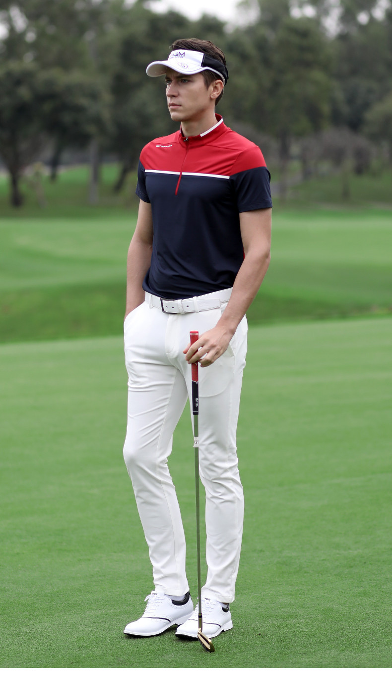 Áo thun golf nam ngắn tay thoáng khí nhanh khô — YF255-Đỏ Trắng, YF247-Áo màu xanh navy xám, YF263 ngắn tay trắng xám, YF255-Trắng Đen chi tiết 16