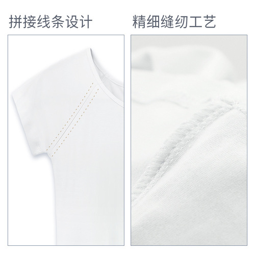 Dance tops short-sleeved women's adult ballet training clothes white gymnastics bodysuits slim round neck training clothes