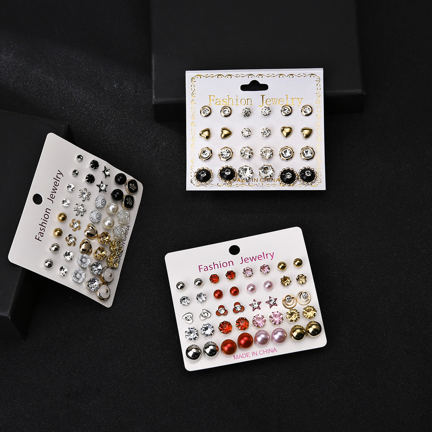 Mode Star Forme De Cœur Alliage Incruster Zircon Femmes Boucles D'oreilles 20 Paires display picture 2