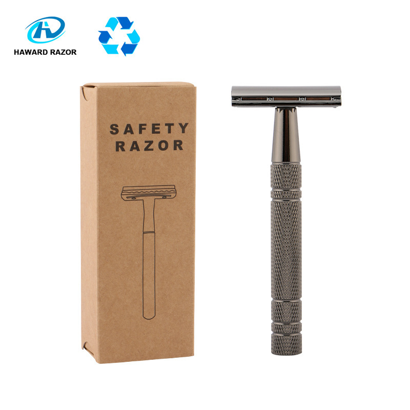 Amazon e-commerce hot aluminum alloy men's old razor old-fashioned razor old-fashioned metal razor