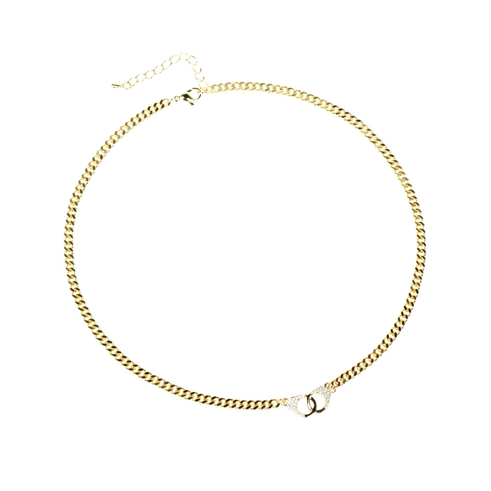 punk diamond handcuff necklace