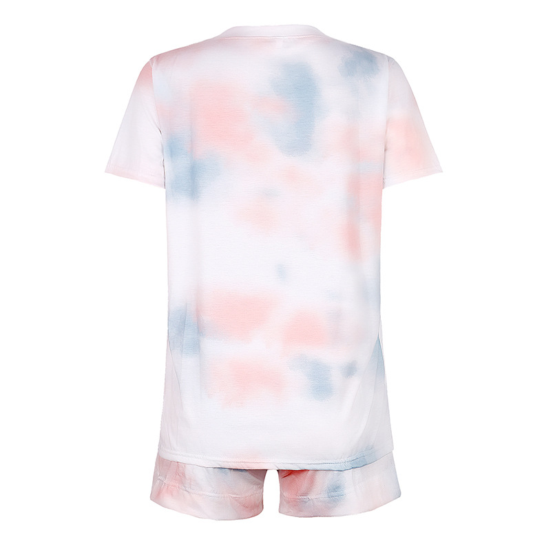 tie-dye printed short-sleeved pajamas two-piece set  NSZH33146