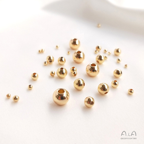 American 14k gold beads color-preserving glossy loose beads diy handmade beading accessories jewelry materials manufacturer direct supply