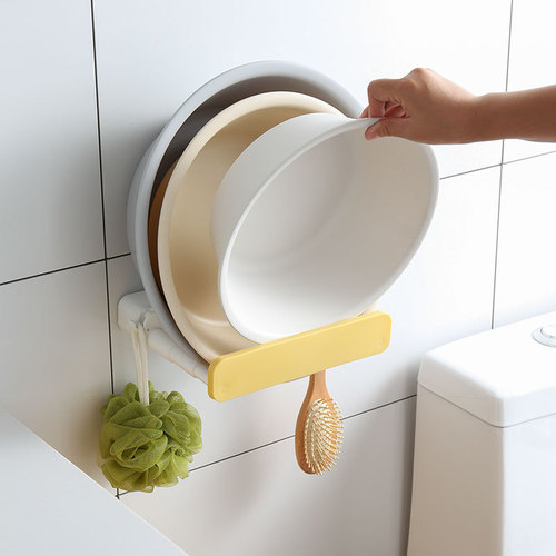 Hole-free retractable hidden washbasin rack bathroom storage rack kitchen pot lid storage rack bathroom storage rack