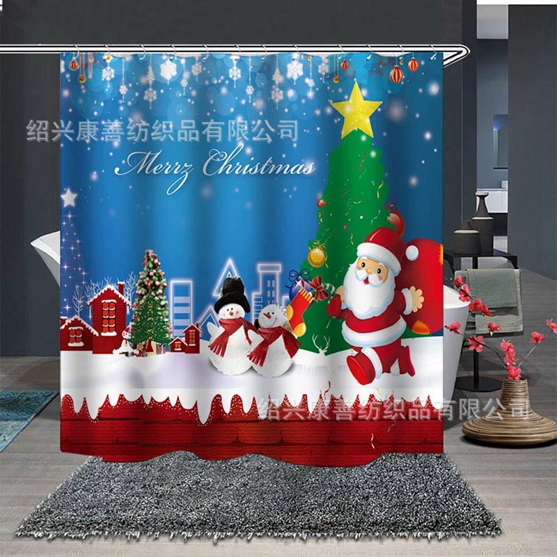 Scandinavian Christmas waterproof curtain, increased thickness, polyester