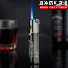 Aomai AM7108 creative long inflatable lighter windproof direct flame personalized grinding wheel lighter wholesale