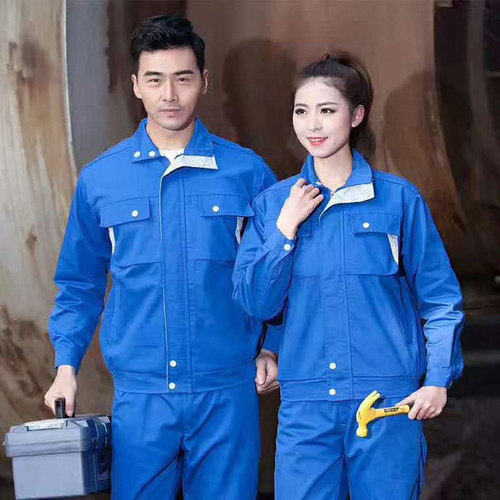 Factory direct sales spring and autumn long-sleeved canvas work clothes full process security clothes auto repair factory workshop engineering clothes