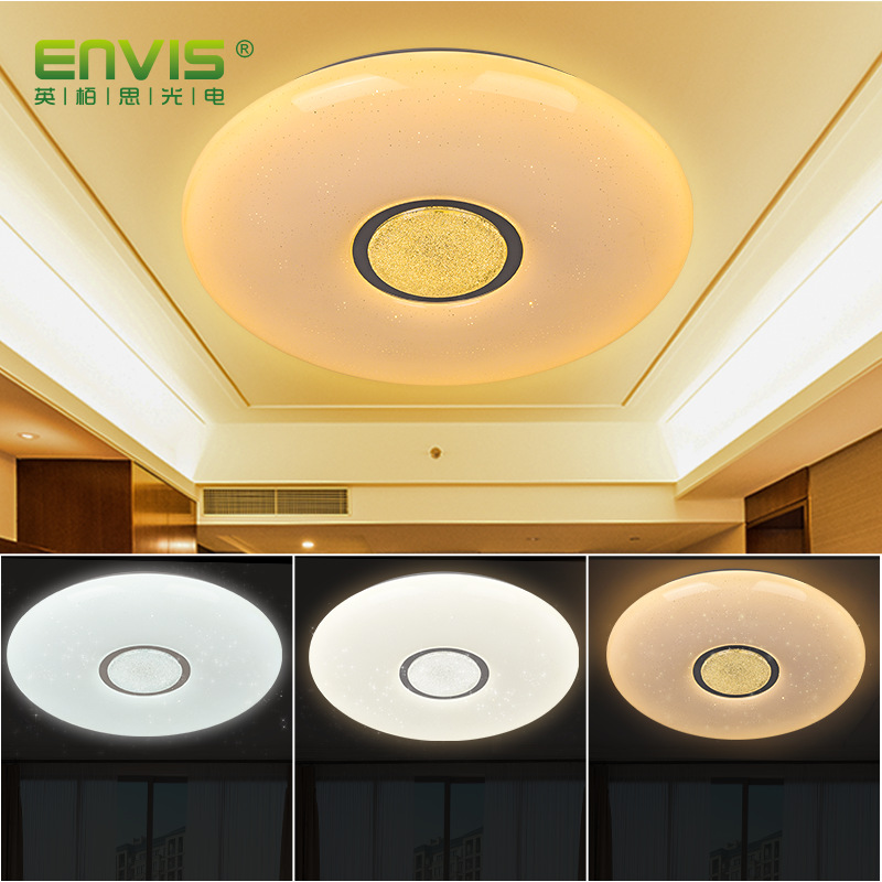 新款現(xiàn)代簡(jiǎn)約LED吸頂燈40CM圓形星點(diǎn)智能遙控臥室燈客廳燈飾照明