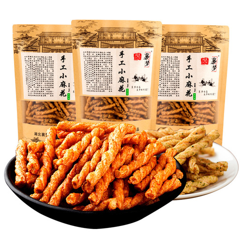 Xiangmeng Small Sesame Honey Cake 280g Bagged Seaweed Sweet and Spicy Multi-Flavor Xiangyang Specialty Snack Food Honey Cake Wholesale