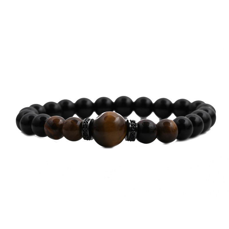 simple beaded tiger eye stone bright agate bracelet